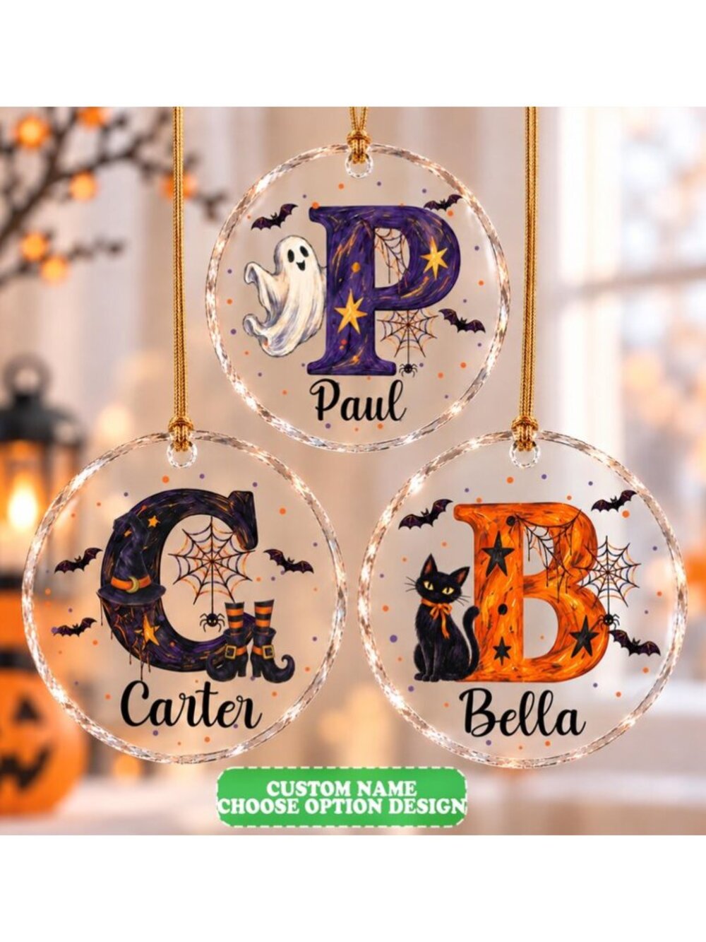 Personalized Jack Sally Glass Ornament, Skeleton Wedding Ornament